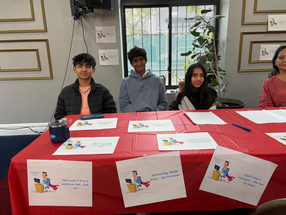 The tech help desk at Kearny Hindu Temple in 2026